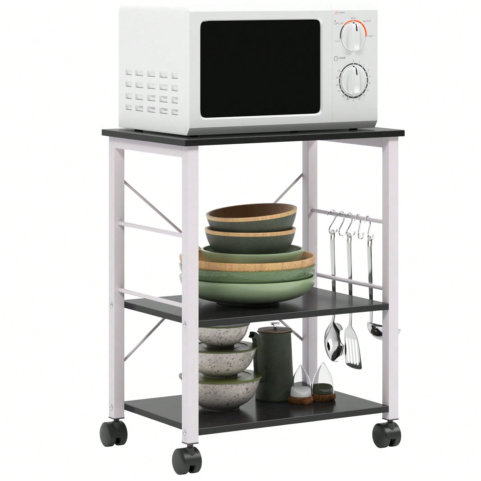 3-Tier Kitchen Baker's Rack Utility Storage Shelf Microwave Stand ...