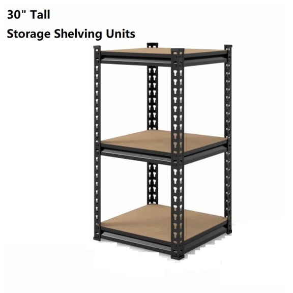 Heavy Duty 3-Tier Metal Shelving Unit, Heavy Duty Garage Storage Rack for Warehouse, Basement, Kitchen, Pantry, Living Room, Black