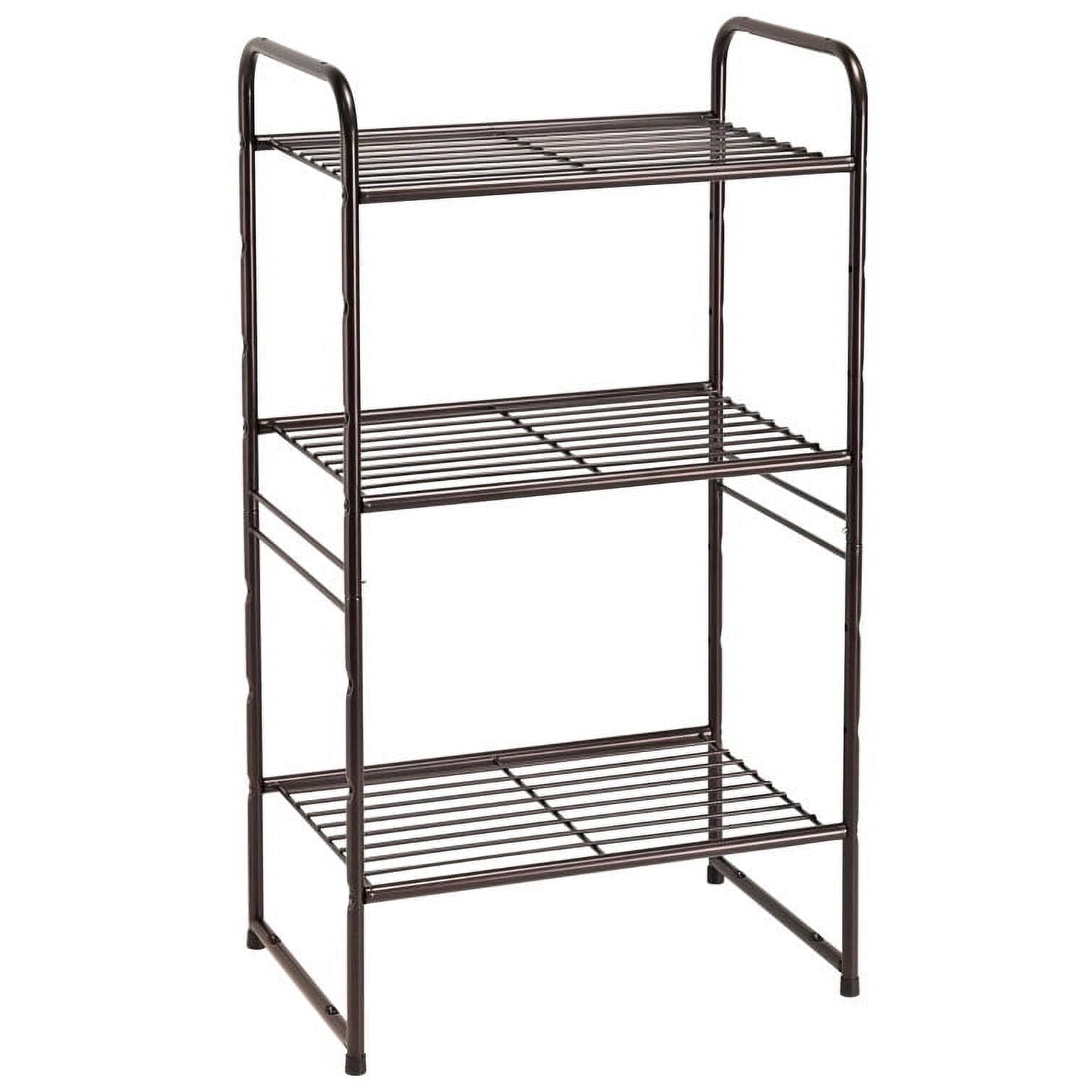 3-Tier Metal Wire Shelving Rack, Storage Shelves for Kitchen Pantry, 12"D x 17.8"W x 31.5"H, Bronze