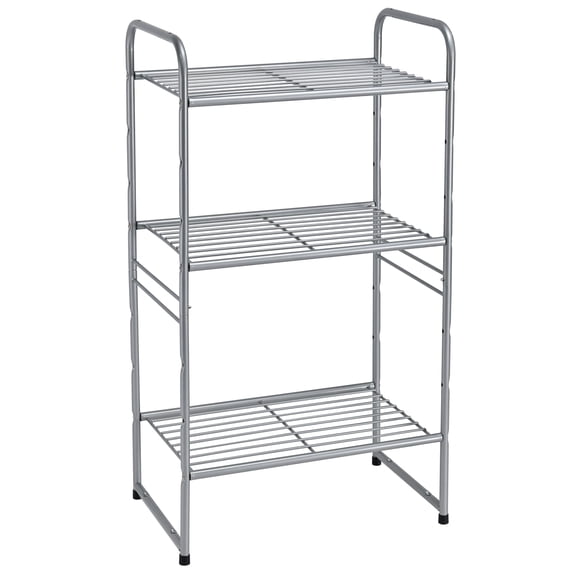 3-Tier Metal Wire Shelving Rack, Storage Shelves for Kitchen Pantry, 12"D x 17.8"W x 31.5"H, Silver