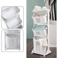 thumbnail image 1 of 3-Tier Laundry Basket Rolling Laundry Hamper Cart, Clothes Storage Basket w/Wheels, Dirty Clothes Cart Basket Portable Handle for Bathroom Bedroom Dirty Clothes, 1 of 10