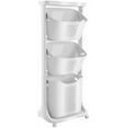 thumbnail image 1 of 3 Tier Laundry Basket, Stackable Rolling Laundry Sorte Multi-functional Clothes Washing Storage Hamper Bin with Wheels for Bathroom, Household Kitchen (White)$$Home Decor, Kitchen, & Other, 1 of 7