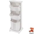 thumbnail image 1 of 3 Tier Laundry Hamper Basket Sorter Clothes Storage Organizer Shelf Rolling Cart, 1 of 12
