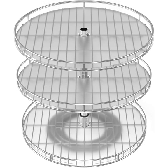 3 Tier Lazy Susan Large Shelf for Kitchen 13 inch,Tall Height Adjustable Turntable Spice Rack Spinner Cabinet Organizers and Storage,Rotating Under Sink Organizer,with PP Plastic Sheet (3 Tier)