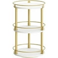 thumbnail image 1 of 3-Tier Lazy Susan, Rotating Spice Rack, Spinning Organizer, Industrial Turntable Spice Rack for Cabinet, Kitchen Countertop, Pantry, White and Gold SR23DW, 1 of 8