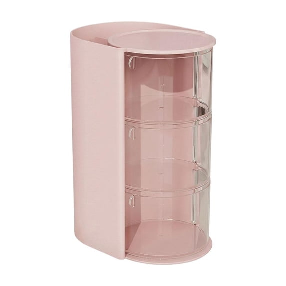 3-Tier Makeup Organizer with Drawers, Compact Vanity Storage Rack for Cotton Pads, Lipsticks & Brushes, Space-Saving Desktop Holder for College Dorm, Apartment & Bathroom Cabinet, 13 x 10 x 12 cm