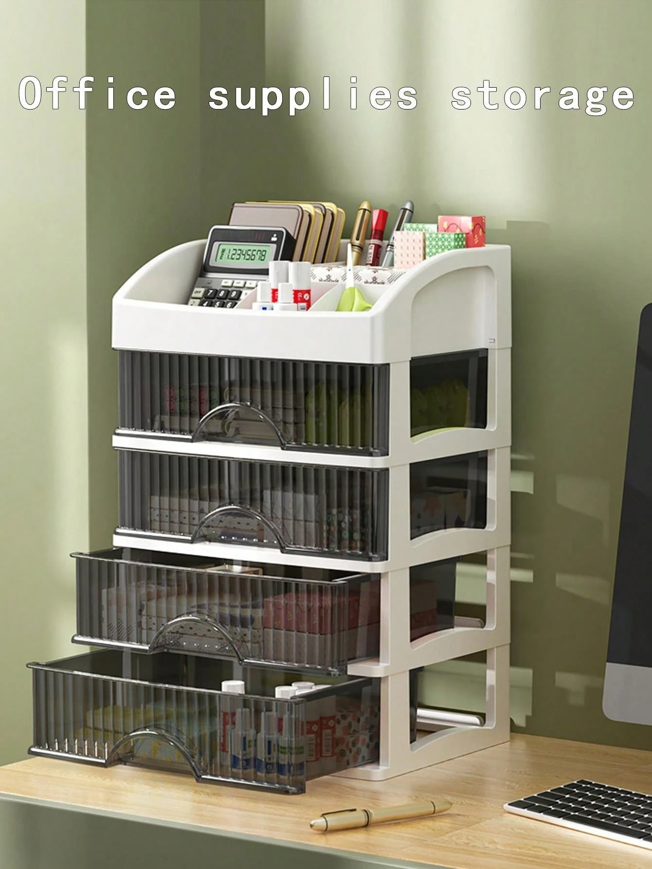 3-Tier Makeup Storage Box – Stackable Cosmetic Organizer with Drawers ...