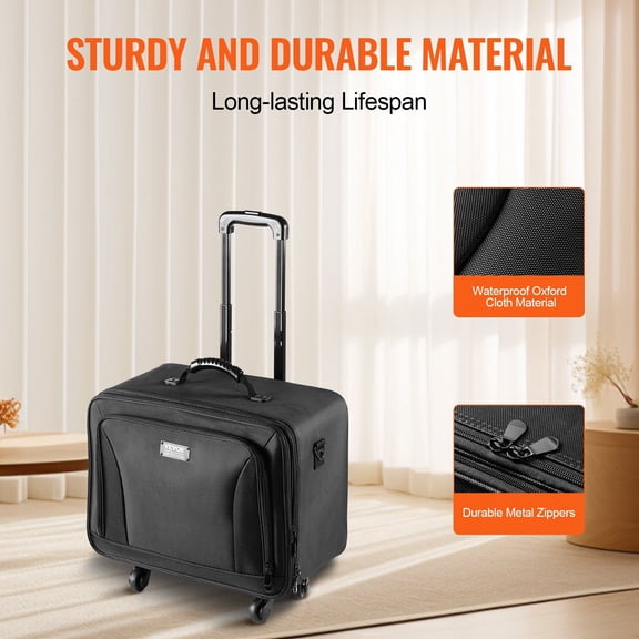 3-Tier Makeup Train Case with Wheels and Strap, Large Waterproof Cosmetic Storage Organizer, Portable Makeup Carrier for Professionals