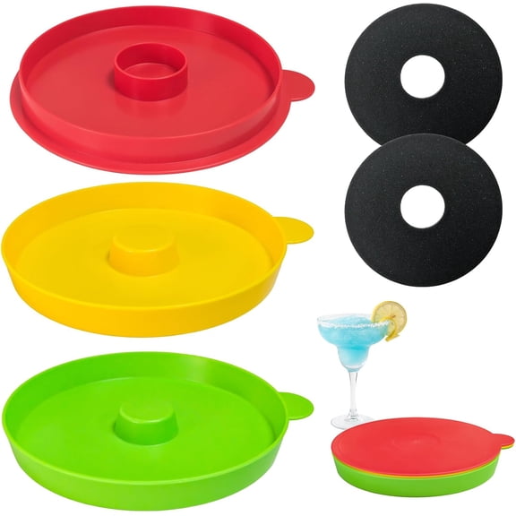 3 Tier Margarita Salt Rimmer Set,Collapsible Salt Rimmer for Cocktails with 2 Sponges,Sugar Rimmer for Cocktails Margarita Glasses & Drink Decorations