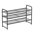 thumbnail image 1 of SUFAUY 3-Tier 33" Wide Shoes Rack Stackable, Metal Mesh, Black, 1 of 8