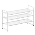 thumbnail image 1 of SUFAUY 3-Tier 33" Wide Shoes Rack Stackable, Metal Mesh, White, 1 of 9