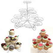 3 Tier Metal Cupcake Stand Holder Tower Wedding Party Dessert Carrier Display