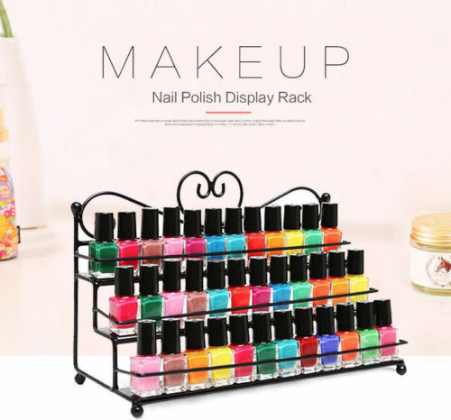 3 Tier Metal Nail Polish Display Rack Organizer Wall Holder Over 60 ...