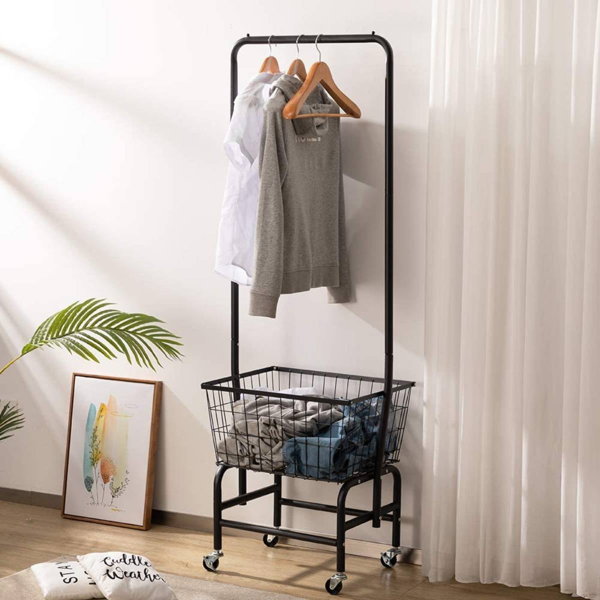 【極美品】LAUNDRY CART WITH POLE RACK CHROME Amazon.com: R&B Wire® 100D91 Narrow Heavy Duty Wire Laundry