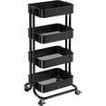 thumbnail image 1 of 3 Tier Metal Rolling Utility Cart, Heavy-Duty Storage Rolling Cart with 2 Lockable Wheels, Multifunctional Mesh Organization Utility Cart for Kitchen Dining Room Living Room, 1 of 15
