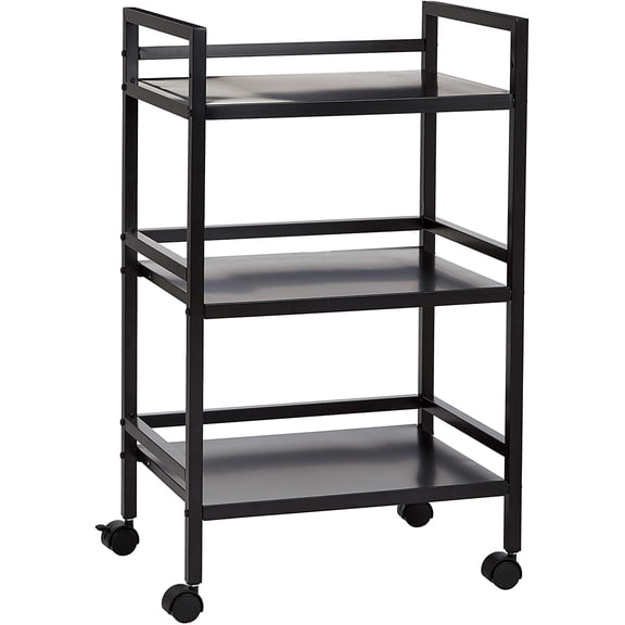 3-Tier Metal Rolling Utility Cart, Storage Organizer, Multifunctional Storage, Mobile Shelving