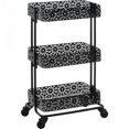 thumbnail image 1 of 3 Tier Metal Serving Cart - Distressed Glossy Black, 1 of 1