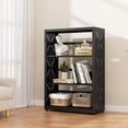 thumbnail image 1 of Polup Industrial Style 3-Tier Freestanding Bookcase with Adjustable Metal Shelves, Black, 1-Pack, 1 of 11