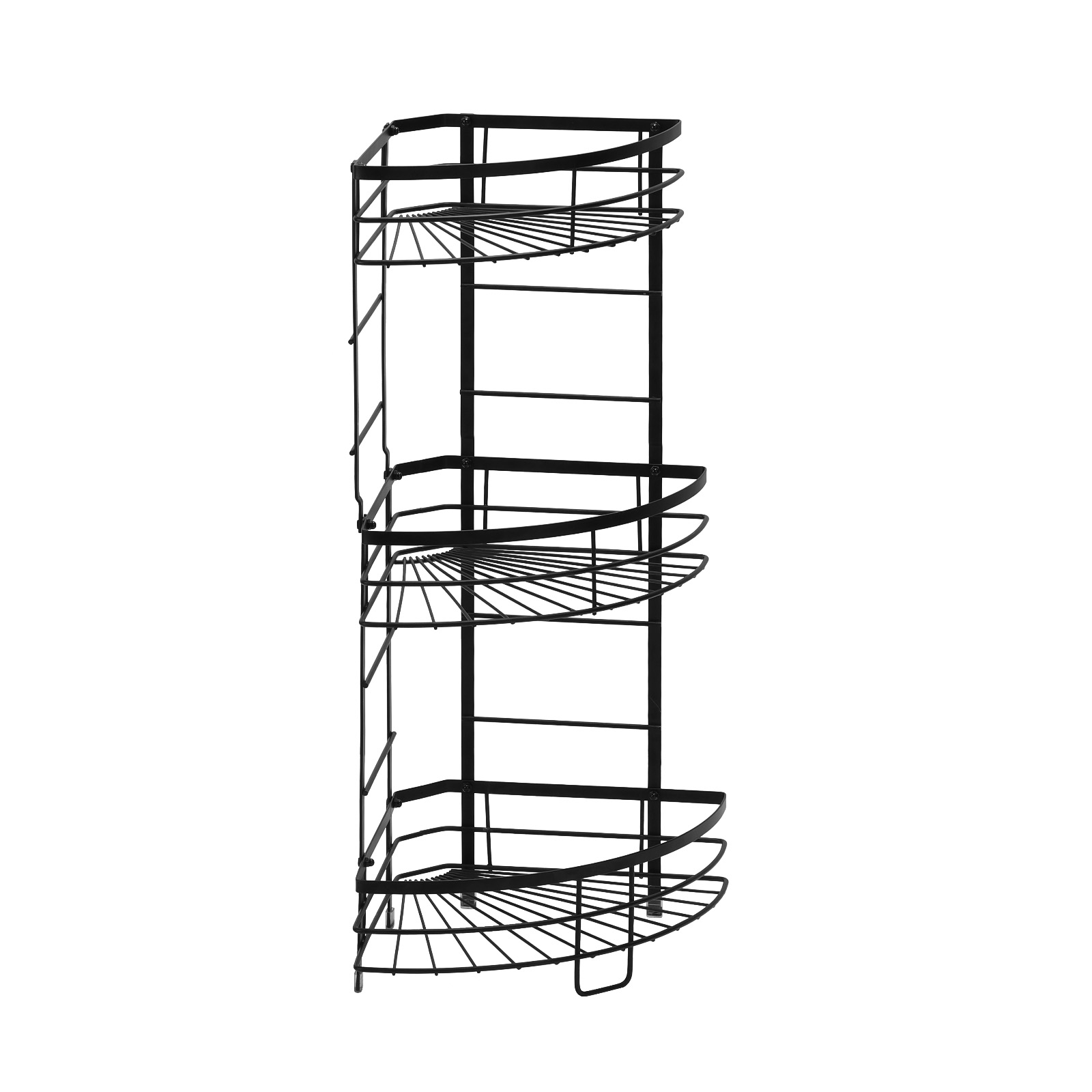 Zenco Divided 3-Shelf Metal Standing Bathroom Corner Shower Caddy, Black - Walmart.com