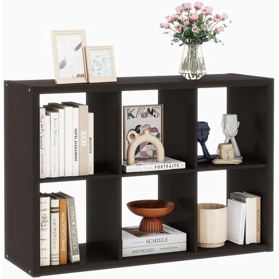 Nextay 6 Cube Storage Organizer, Cube Bookshelf, Display Storage Bookcase for Living Room, Bedroom, Entrance Hall, Home Office, Black