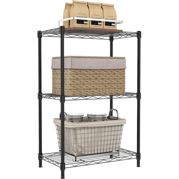 3 Tier Metal Wire Shelving Rack Storage Shelves for Kitchen, Bedroom ...