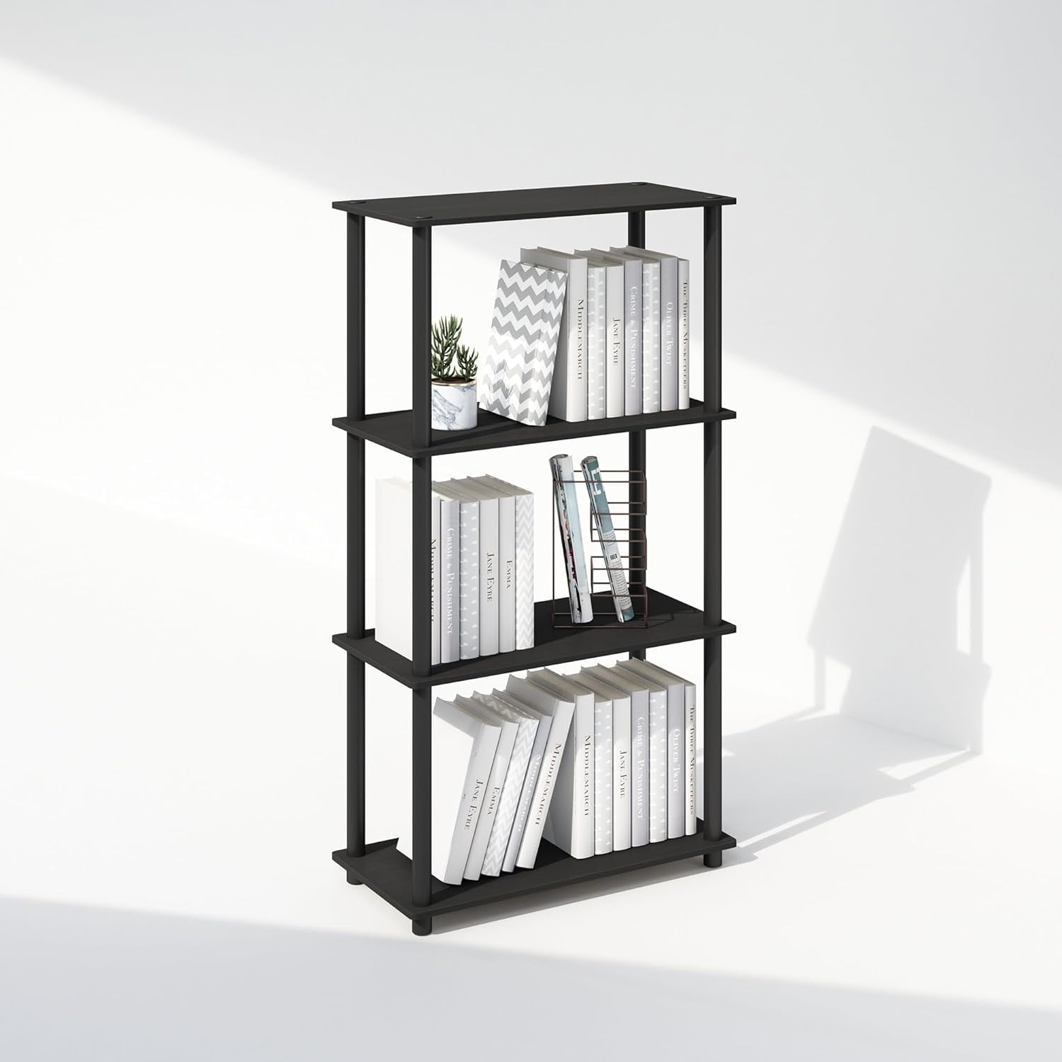 Espresso Black 3-Tier Compact Multipurpose Display Shelf