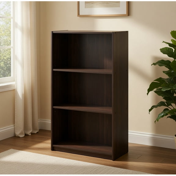3-Tier Narrow Bookcase in Dark Brown - 39.5 Inch Tall Wooden Bookshelf with Open Shelves for Books, Plants & Decor Storage, Perfect for Small Spaces, Home Office, Living Room