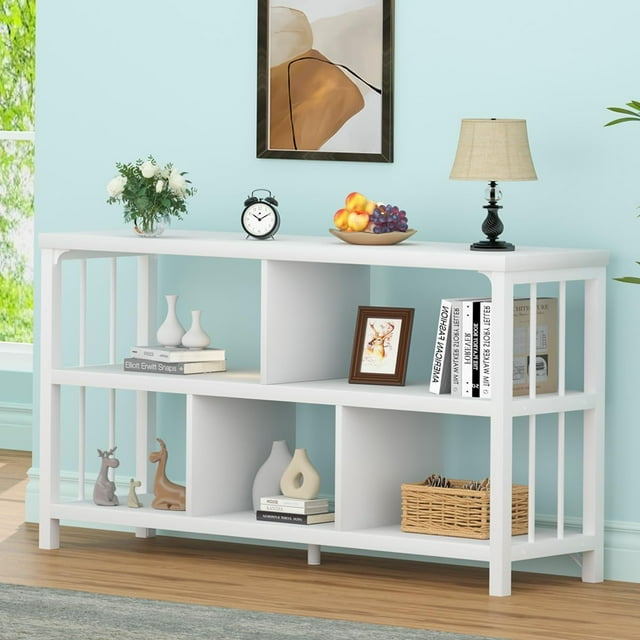 3 Tier Open Book Shelf with 5 Cube Storage, Maximize Your Space