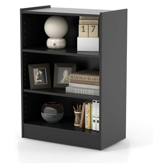 3-Tier Open Bookcase, Freestanding Modern 3-Cube Bookshelf with 18-Position Adjustable Shelves & Anti-toppling Devices, Multipurpose Cubical Display Storage Organizer for Living Room Study
