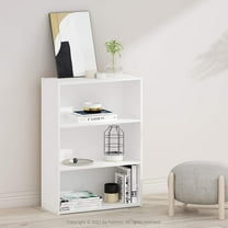 3-Tier Open Shelf Bookcase, Plain White