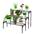 thumbnail image 1 of 3 Tier Outdoor Metal Heavy Duty Modern for Multiple Plant Display Stand Rack, 1 of 7