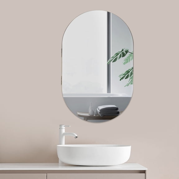 3-Tier Oval Cabinet Mirror Bathroom Wall-Mounted Storage Cabinet  Mirror Golden 50.2*78.3cm