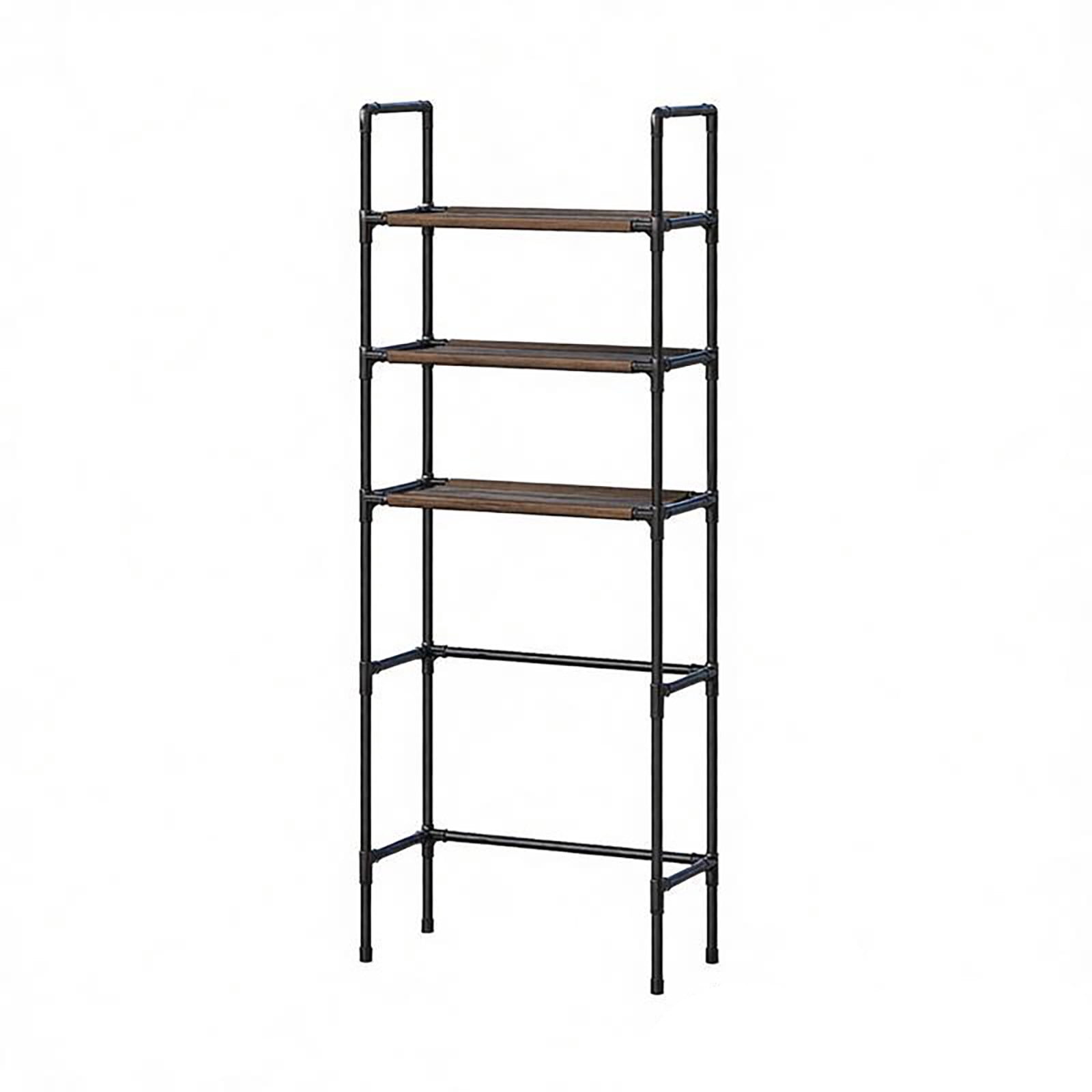 3-Tier Over Toilet Storage Rack Bathroom Shelf Organizer Space Saving Stand for Toiletries Cosmetics and Daily Supplies - Black