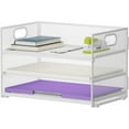 thumbnail image 1 of 3 Tier Paper Organizer Letter Tray, Mesh File Organizer with Handle, Paper Sorter Desk Organizer for Home Office Supplies(White), 1 of 10