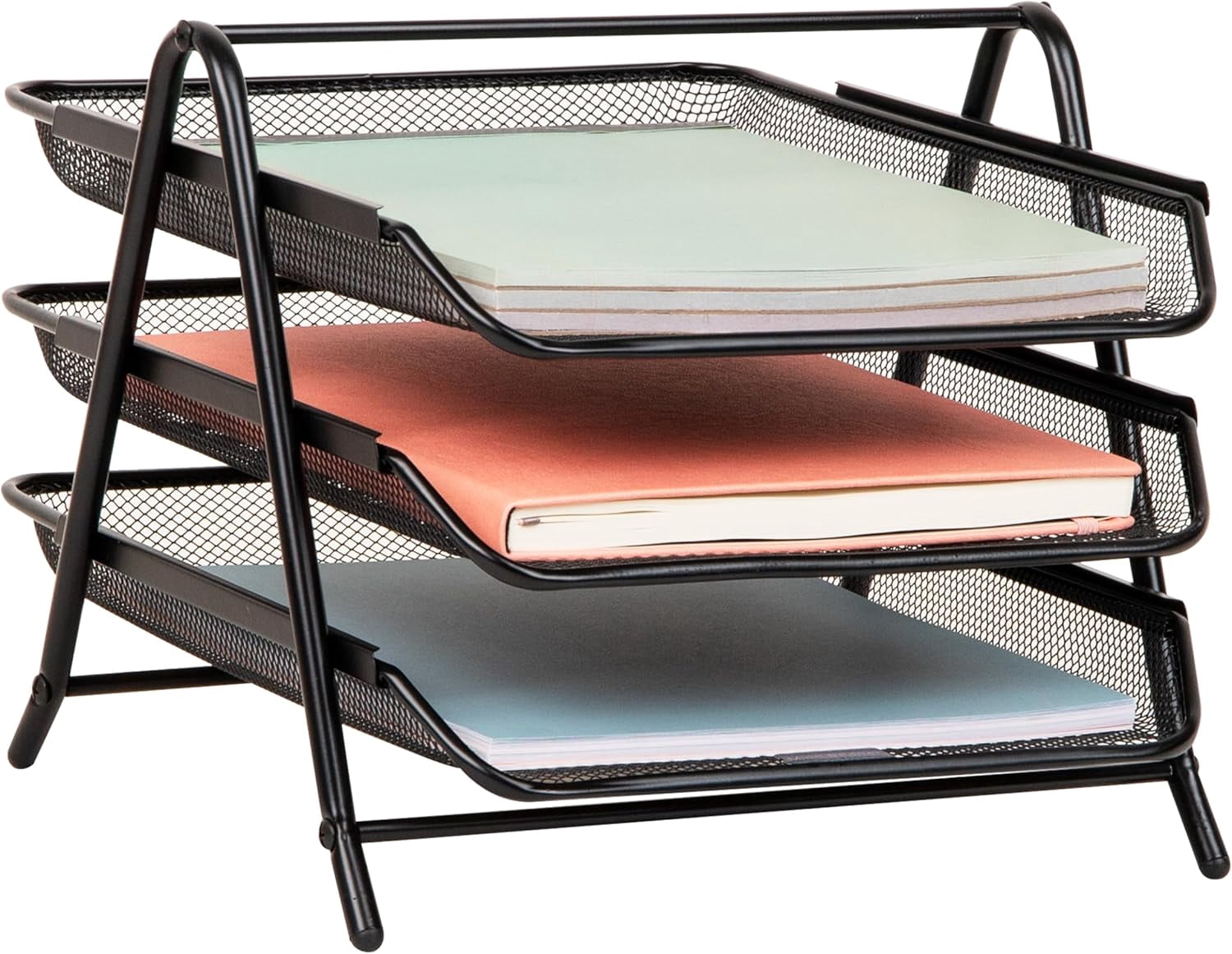 3-Tier Paper Tray, Desktop Organizer, File Storage, Workspace, Office ...