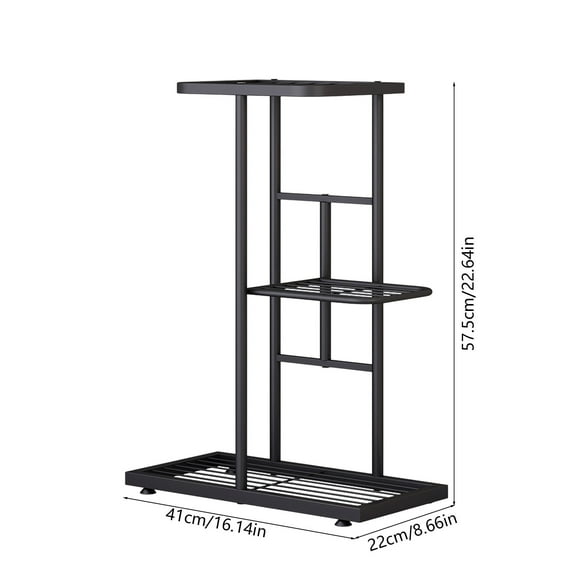 3-Tier Plant Stand 3-Tier Iron Plant Stand 16x9x23 Inch Space Saving Flower Holder Display Rack with Trays for Living Room Garden Office Decor Iron Flower Display Rack