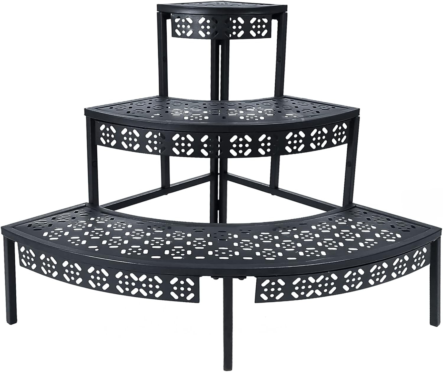 3 Tier Plant Stand Flower Pot Rack, Metal Stair-Step Style Corner Shelf ...