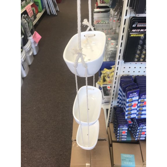 3 Tier Planter White Ceramic With Heavy Jute String