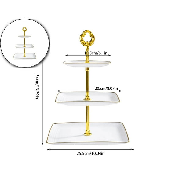 3-Tier Plastic Cupcake Stand, Tiered Dessert Serving Tray, Multi-Layer Fruit Platter for Wedding Tea Party Shower Events