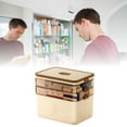 thumbnail image 1 of 3-Tier Medical Storage Containers Medicine Box Organizer Home Emergencies First Aid Kit Pill Case with Compartments and Handle, 1 of 5