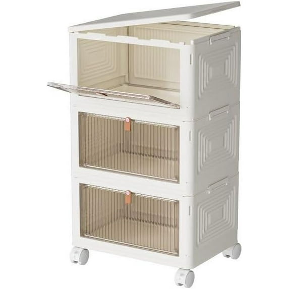 3 Tier Plastic Storage Bins with Lids 23QT, Stackable Storage ...