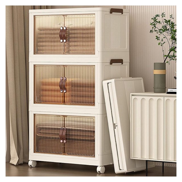 3 Tier Plastic Storage Bins with With Lids 34QT, Stackable Storage