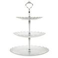 thumbnail image 1 of 3 Tier Porcelain Cupcake Stand, White Tiered Stand, Afternoon Tea Stand, Pastry Serving Stand Elegant Dessert Cookie Stands for Wedding, Birthday, Tea Party, 1 of 3