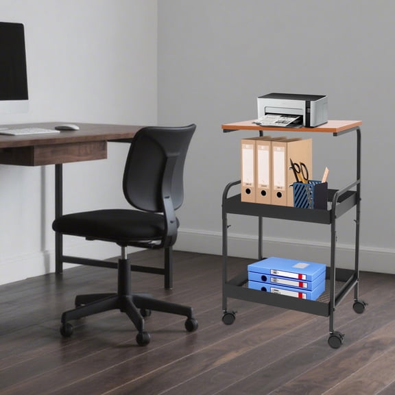 3 Tier Printer Cart Storage Shelf Office Home Rolling Computer Desk Laptop Table