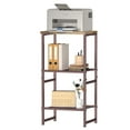 thumbnail image 1 of SUFAUY 3-Tier Printer Stand, Metal Shelving Unit for Under Desk with Wood Desktop, Brown, 1 of 7