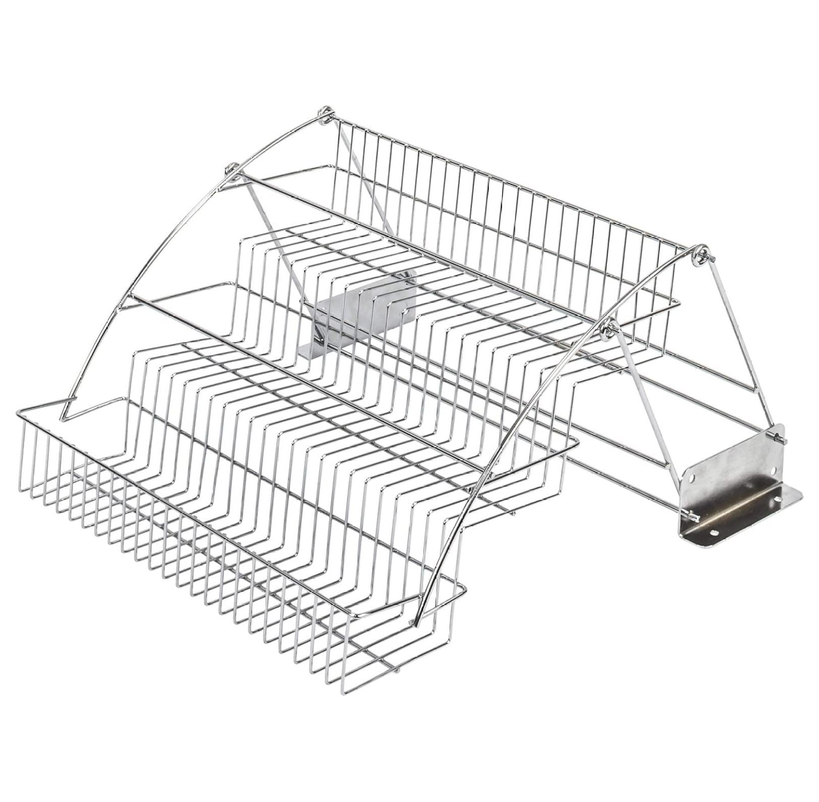 Chrome-Finished Steel 3-Tier Pull Down Spice Rack for 15" Cabinets