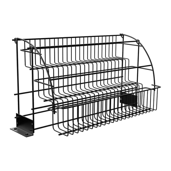 3-Tier Pull Down Spice Rack Organizer for Cabinet, Step Storage Holder for Seasoning Jars, Kitchen Cabinet Organizer, Space Saving Black