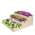thumbnail image 1 of 3 Tier Raised Garden Bed, Outdoor Garden Box for Vegetable Flower Herb Gardening, Backyard Patio Lawn Elevated Planter Box with Stackable Frame, 48.83 x 48.83 x 21.65 Inch, JA2464, 1 of 9