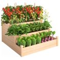 3 Tier Raised Garden Bed, Outdoor Tiered Elevated Planting Planter Box