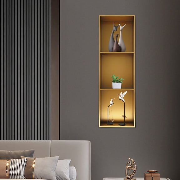 3-Tier Recessed Bathroom Shower Shelf Stainless Rectangle Shower Storage Shelf for Bathrooms, Kitchens